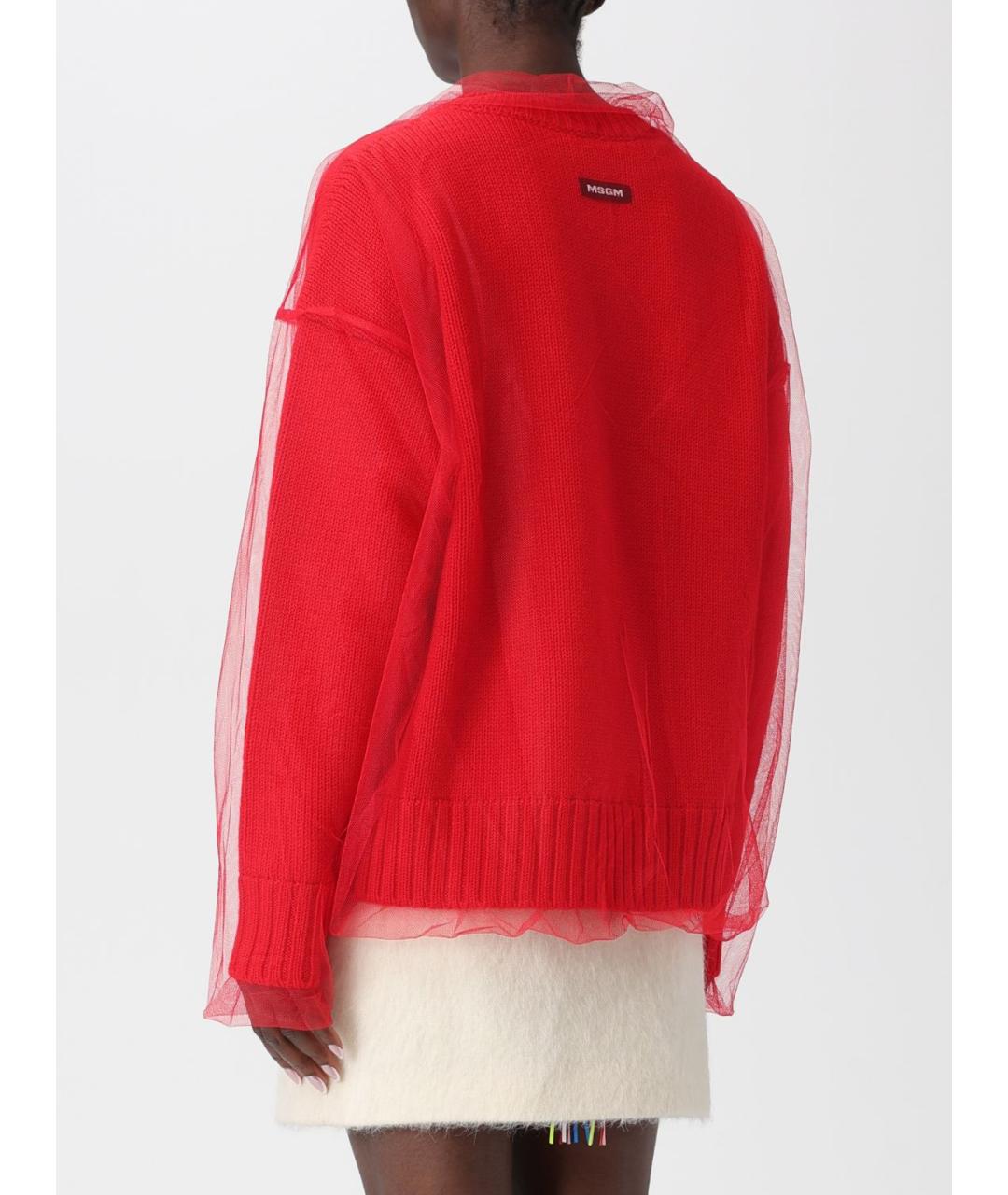 MSGM Красный шерстяной джемпер / свитер, фото 3