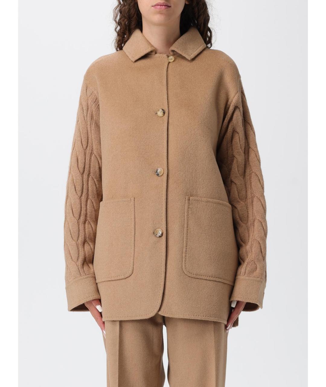 MAX MARA Бежевое шерстяное пальто, фото 6