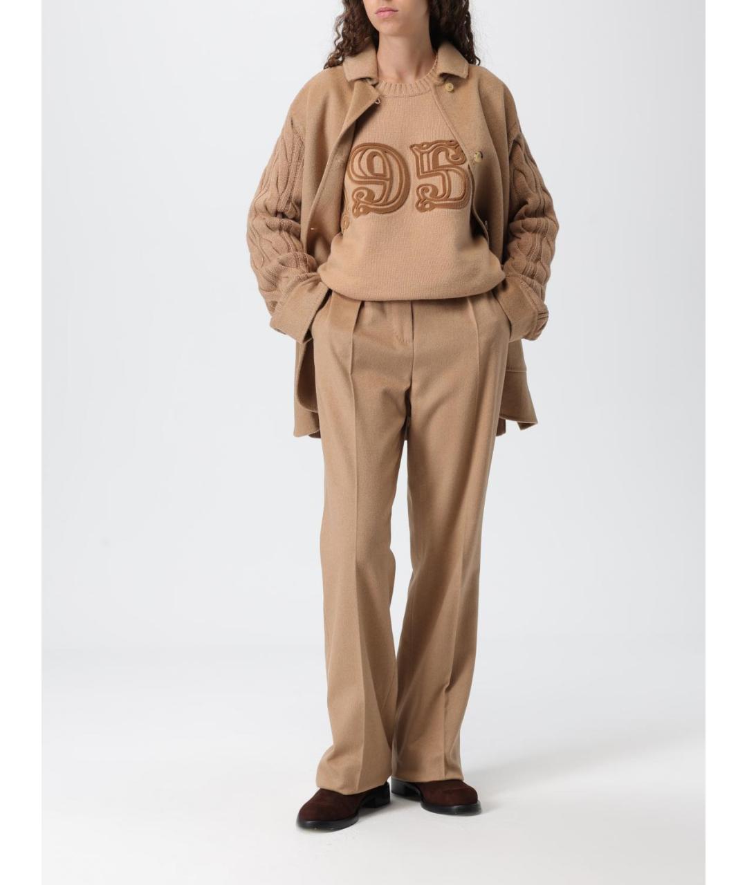 MAX MARA Бежевое шерстяное пальто, фото 2