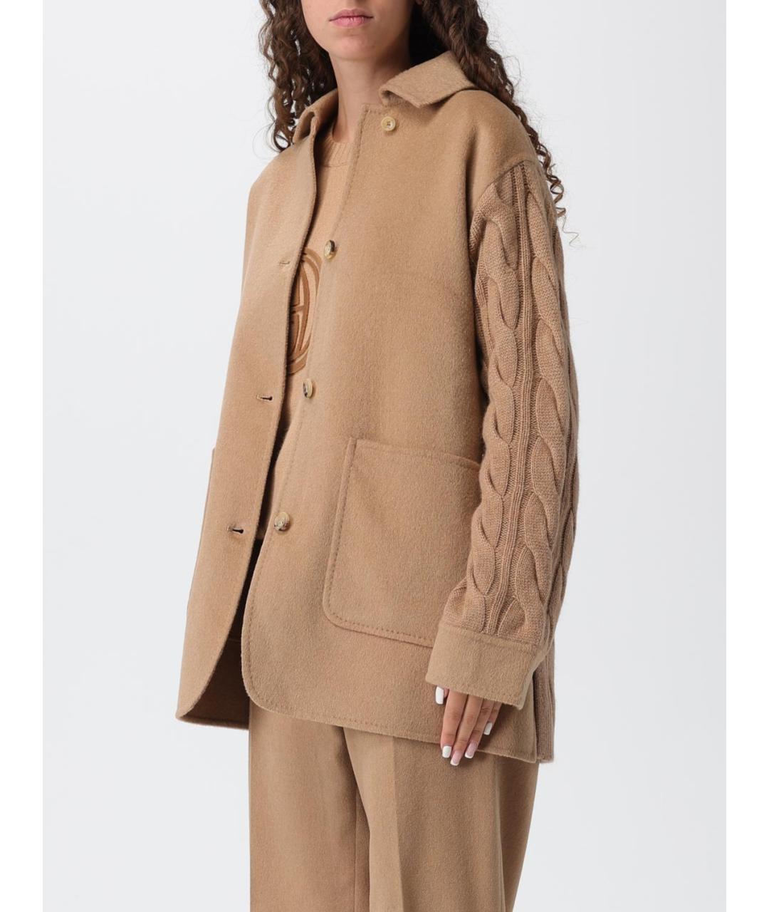 MAX MARA Бежевое шерстяное пальто, фото 4