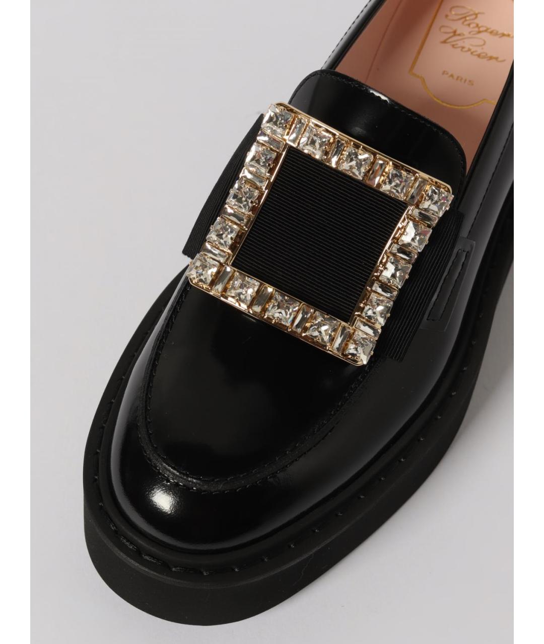 ROGER VIVIER Черные кожаные лоферы, фото 4