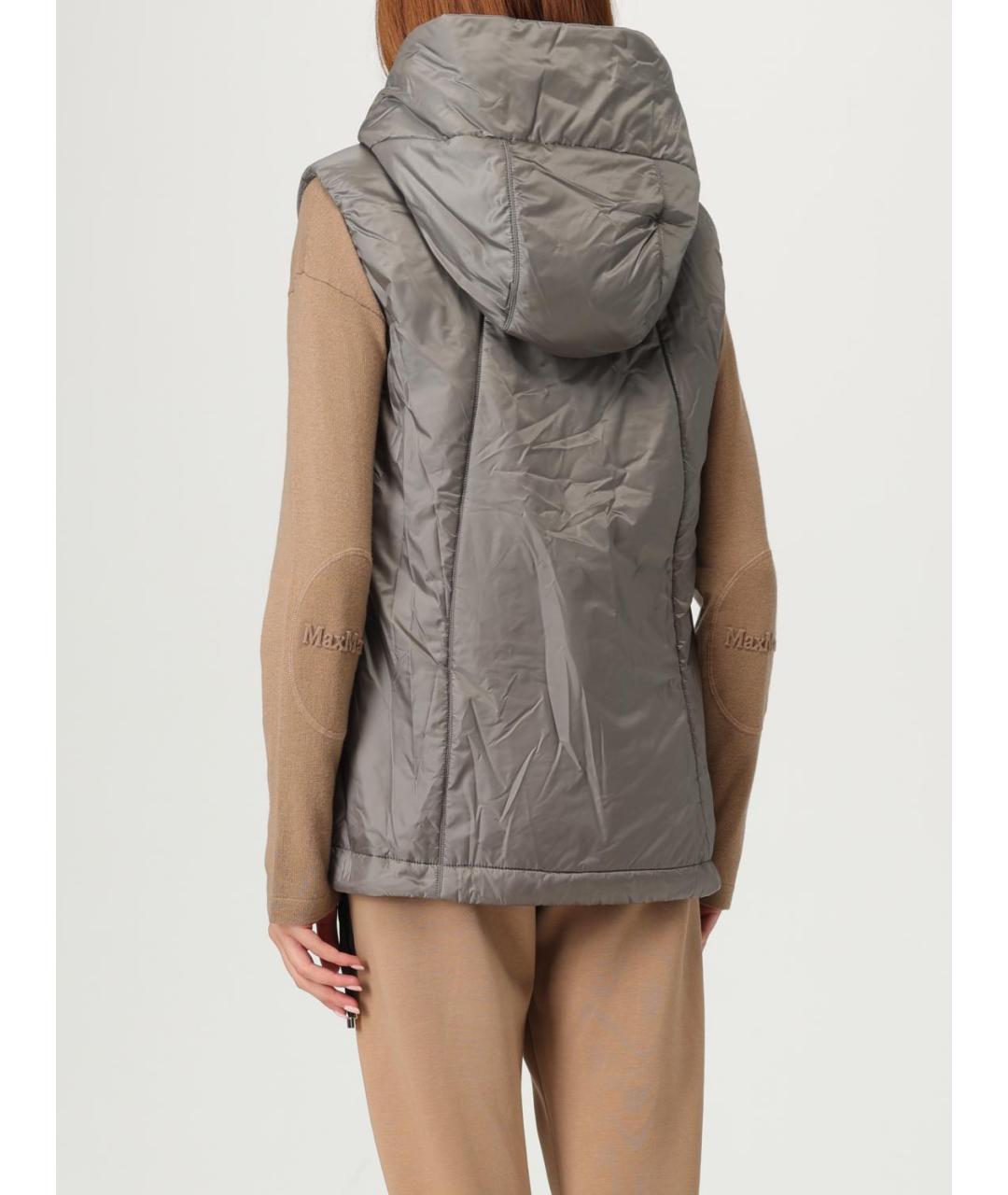 MAX MARA Серый полиэстеровый жилет, фото 2