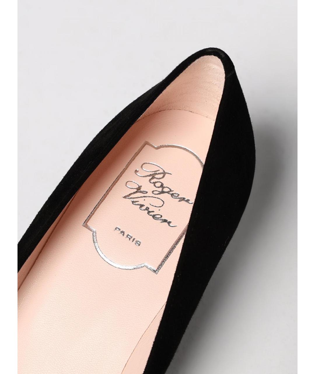 ROGER VIVIER Черные кожаные туфли, фото 4