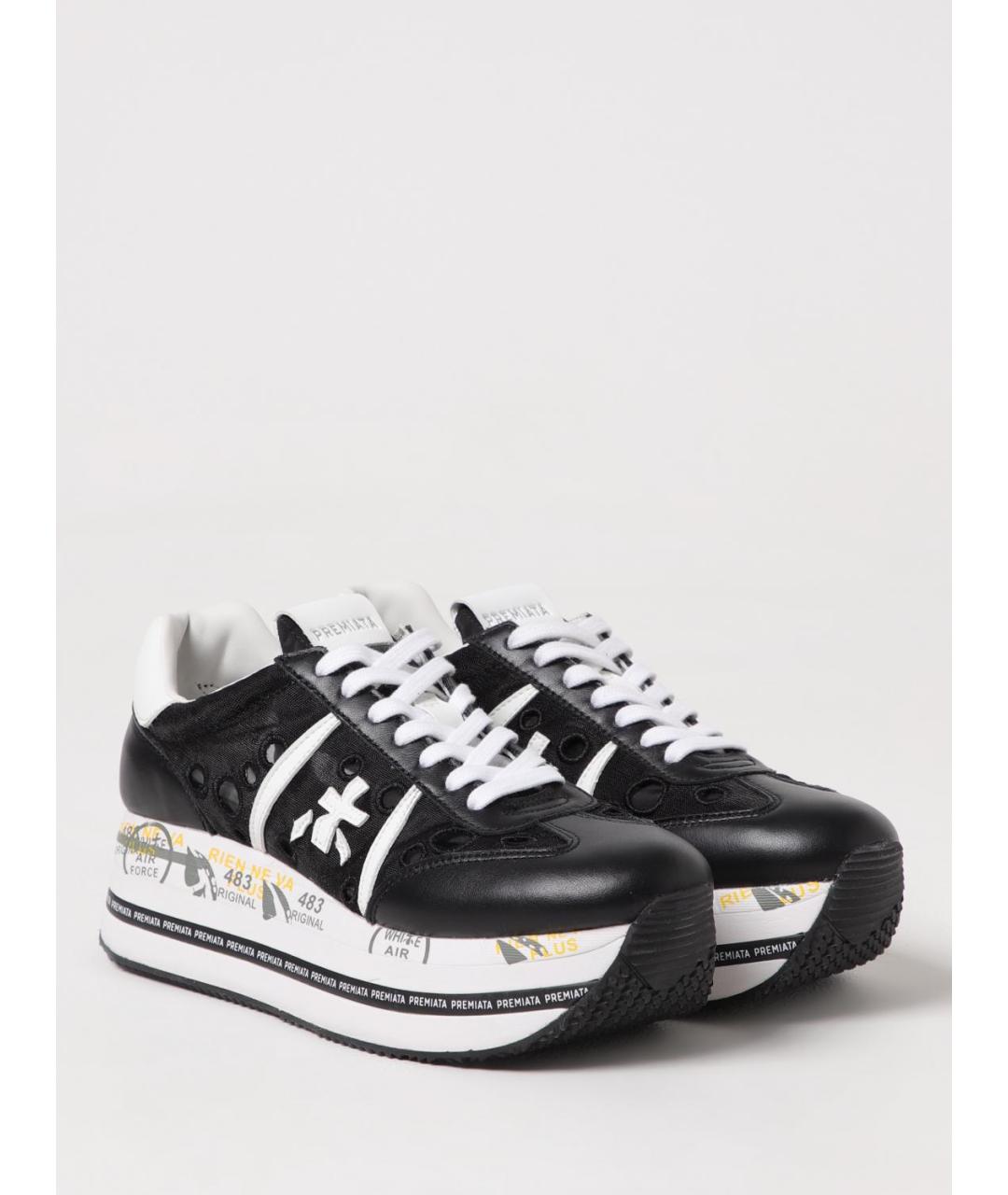 PREMIATA Черные кожаные кроссовки, фото 2