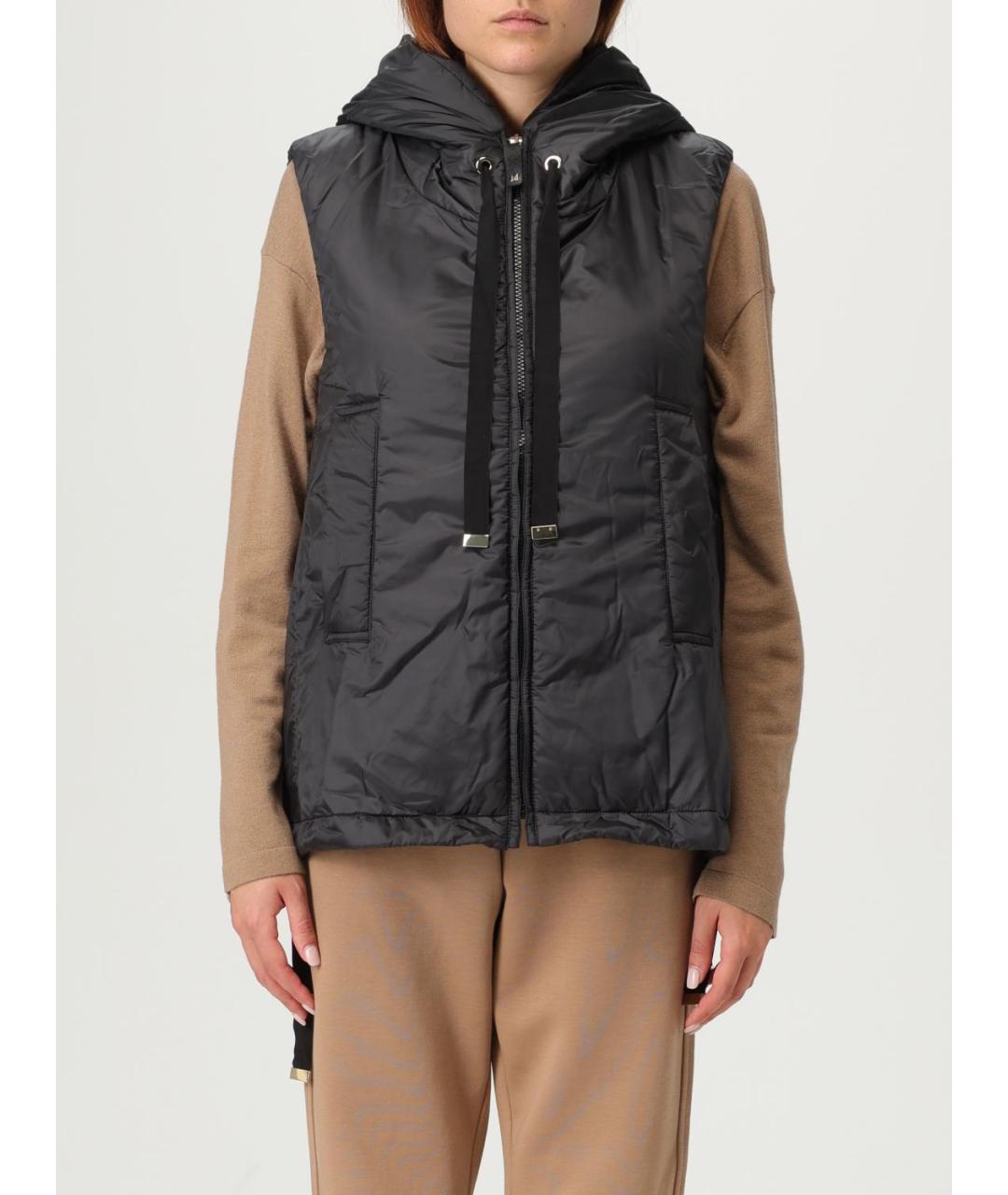 MAX MARA Черный полиэстеровый жилет, фото 5