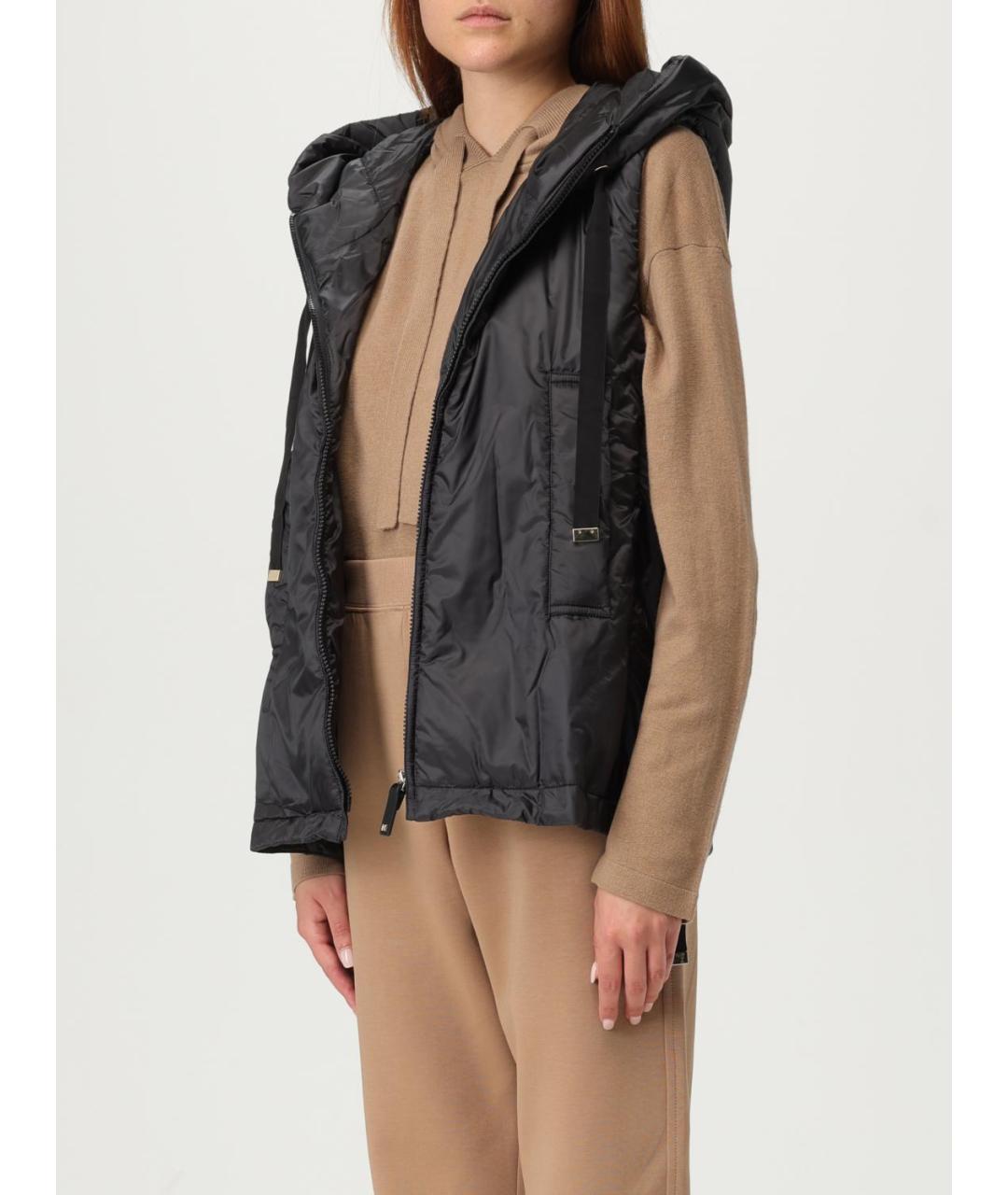 MAX MARA Черный полиэстеровый жилет, фото 3