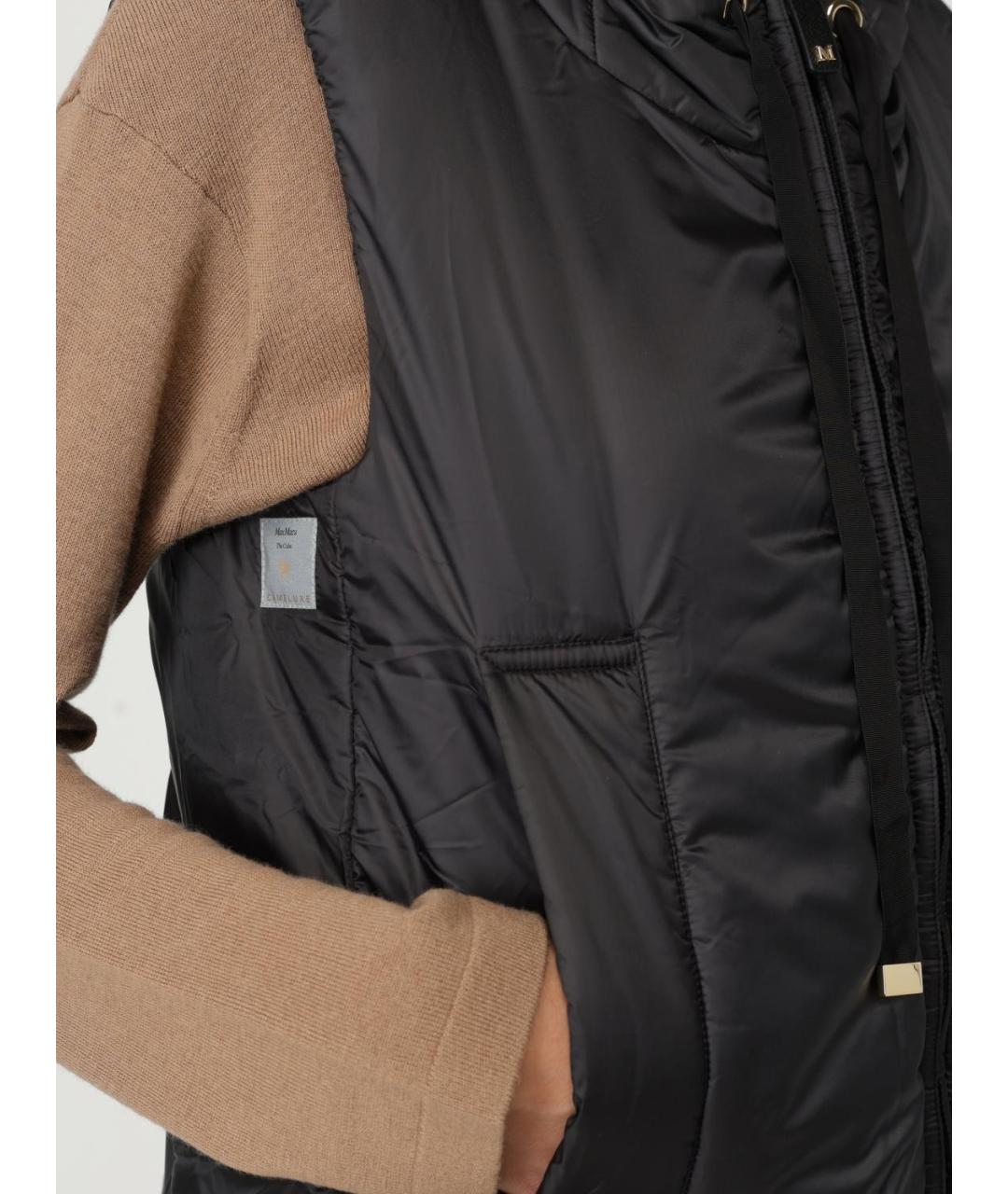 MAX MARA Черный полиэстеровый жилет, фото 4