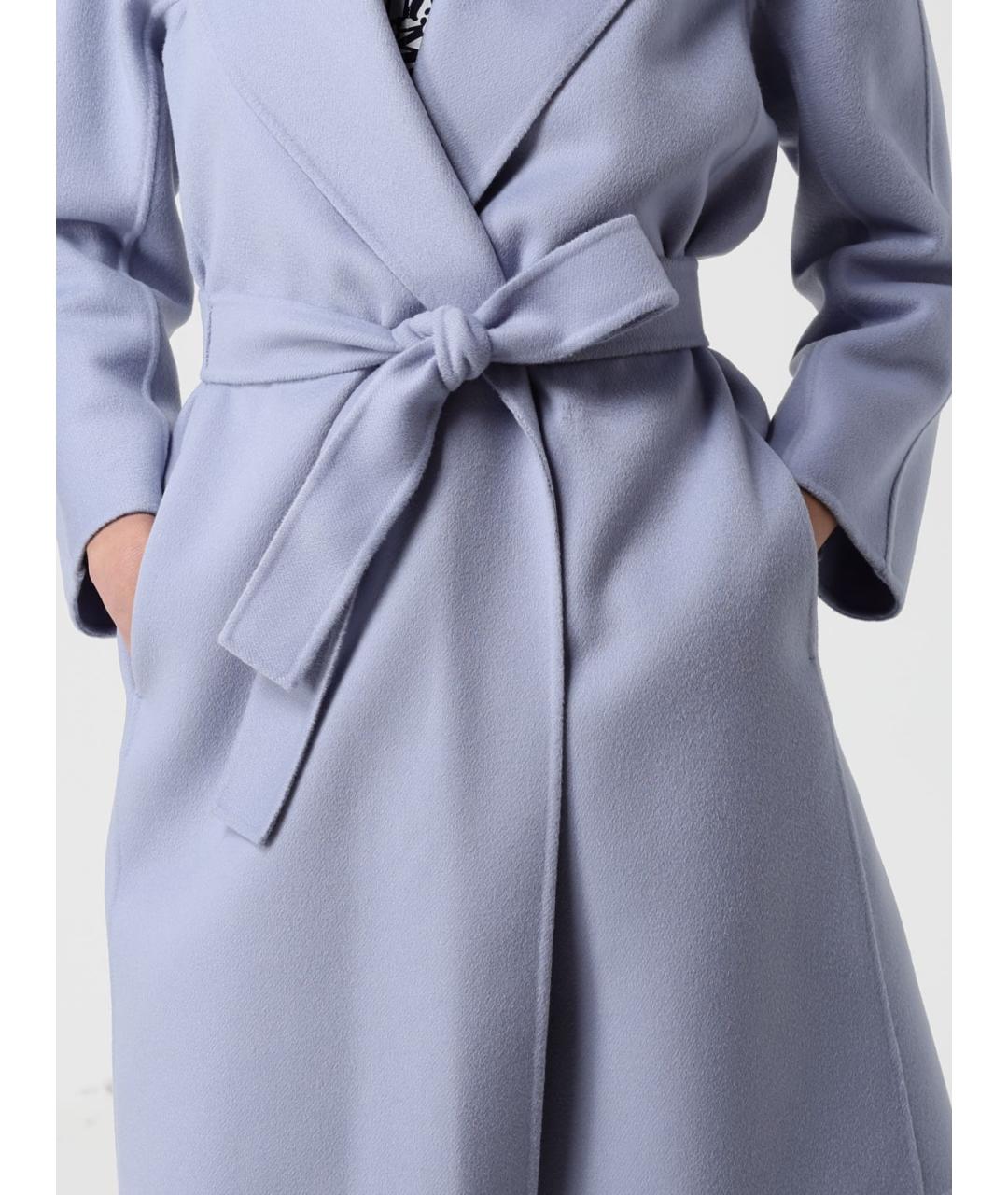 'S MAX MARA Голубое шерстяное пальто, фото 6