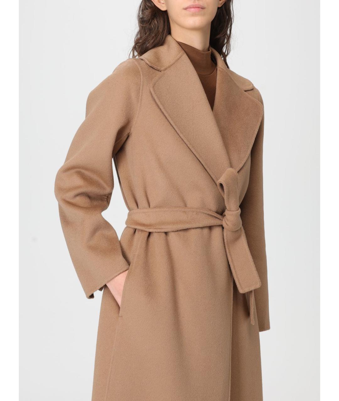 'S MAX MARA Бежевое шерстяное пальто, фото 5