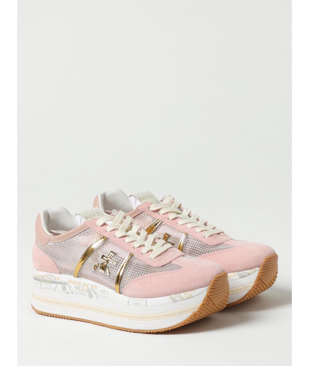 PREMIATA Розовые кожаные кроссовки, фото 2