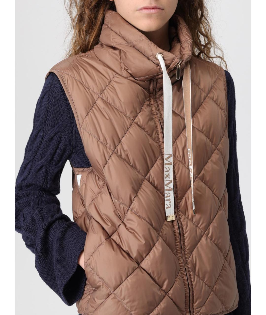MAX MARA Коричневый полиамидовый жилет, фото 4
