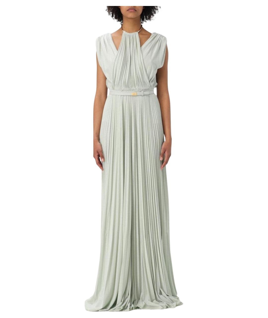 ELISABETTA FRANCHI Салатовыое вискозное вечернее платье, фото 1