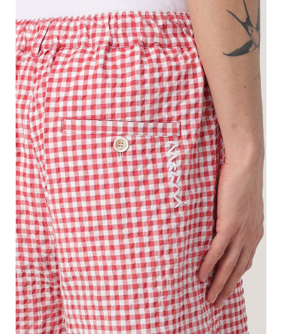 MARNI Красные полиамидовые шорты, фото 6