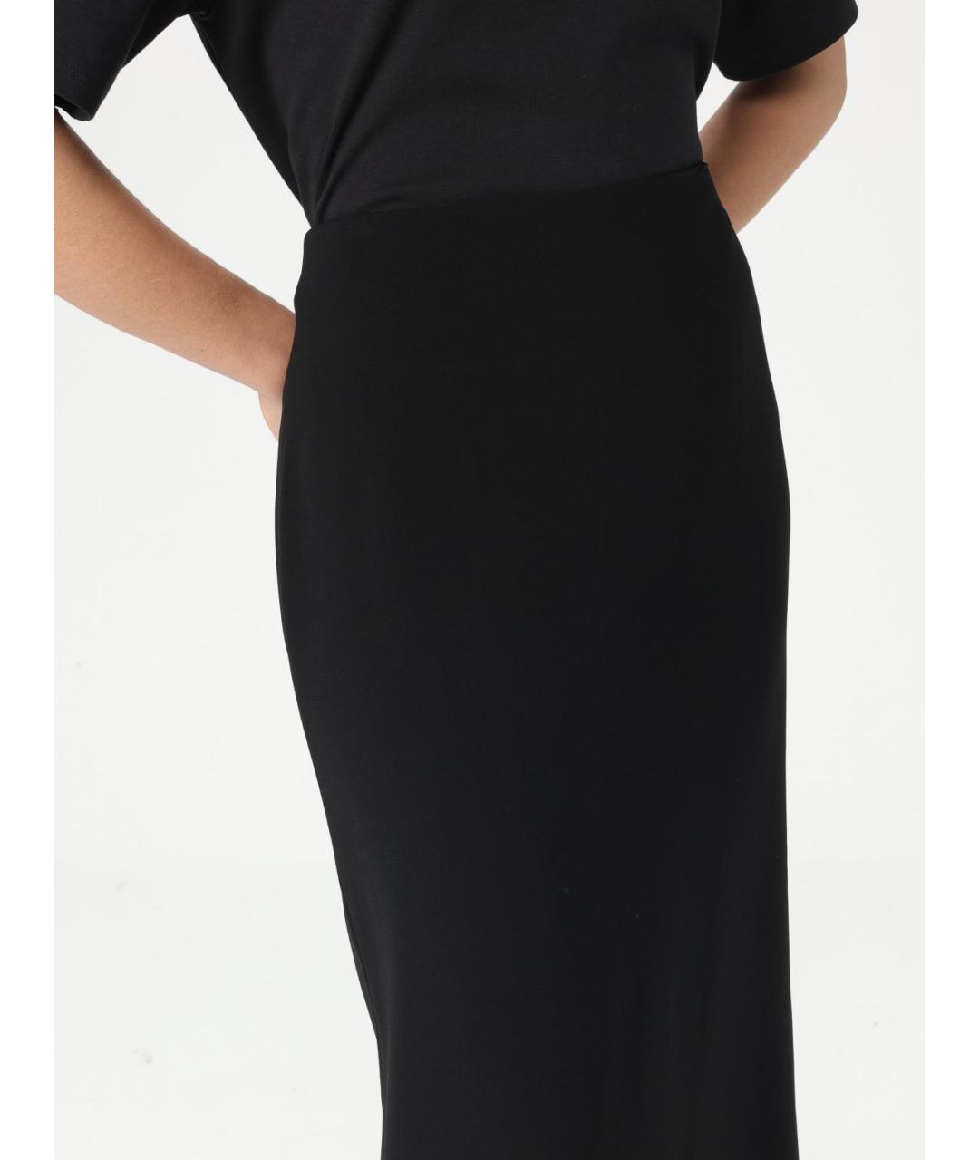 THEORY Черная ацетатная юбка миди, фото 3