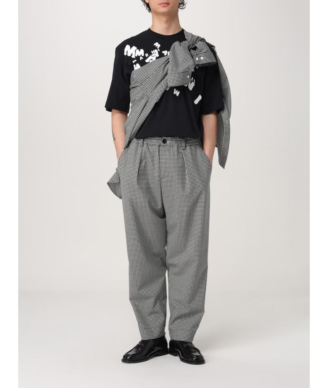 MARNI Черная хлопковая футболка, фото 3