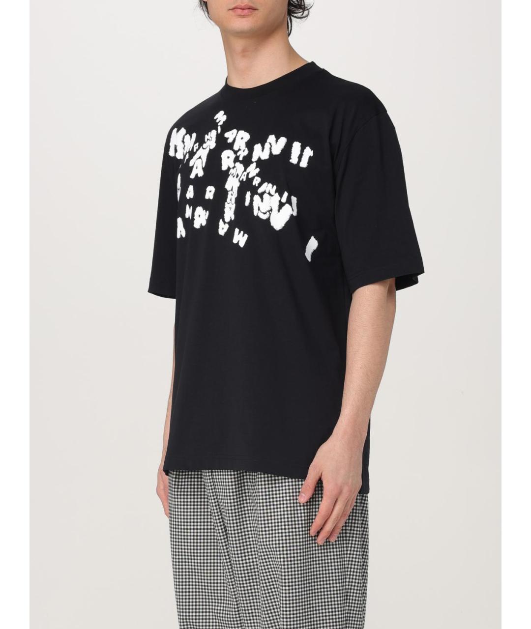 MARNI Черная хлопковая футболка, фото 5