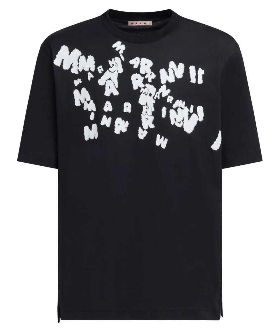 MARNI Черная хлопковая футболка, фото 1