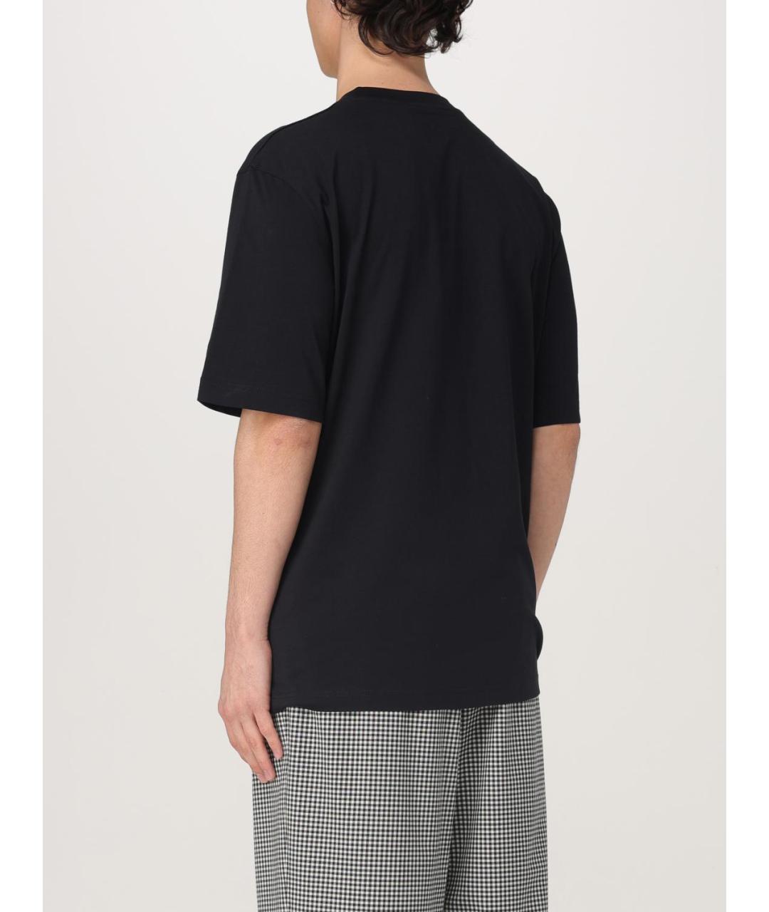 MARNI Черная хлопковая футболка, фото 4