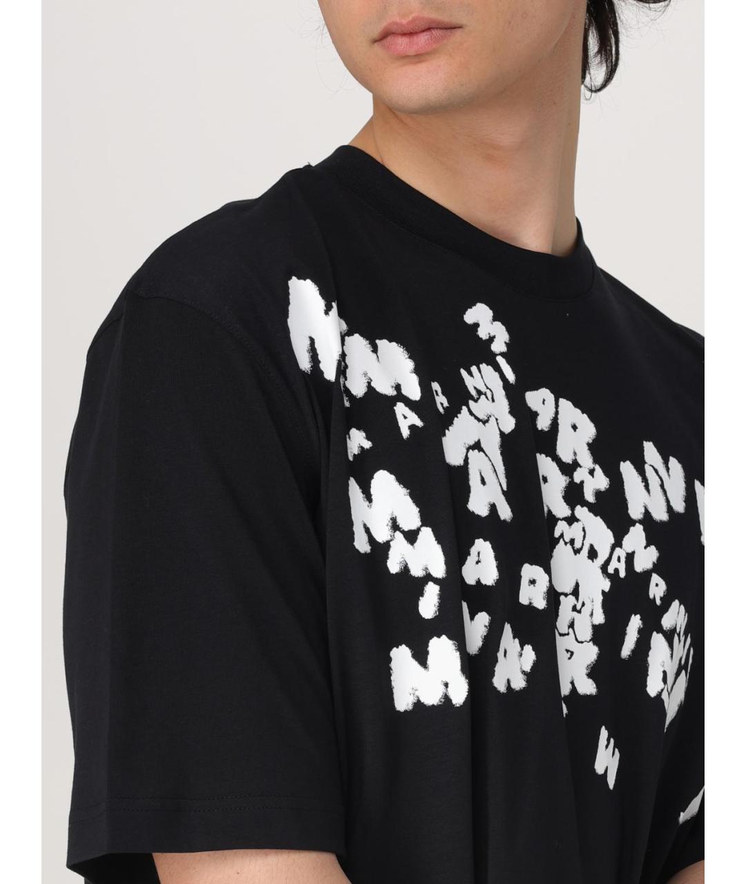 MARNI Черная хлопковая футболка, фото 6