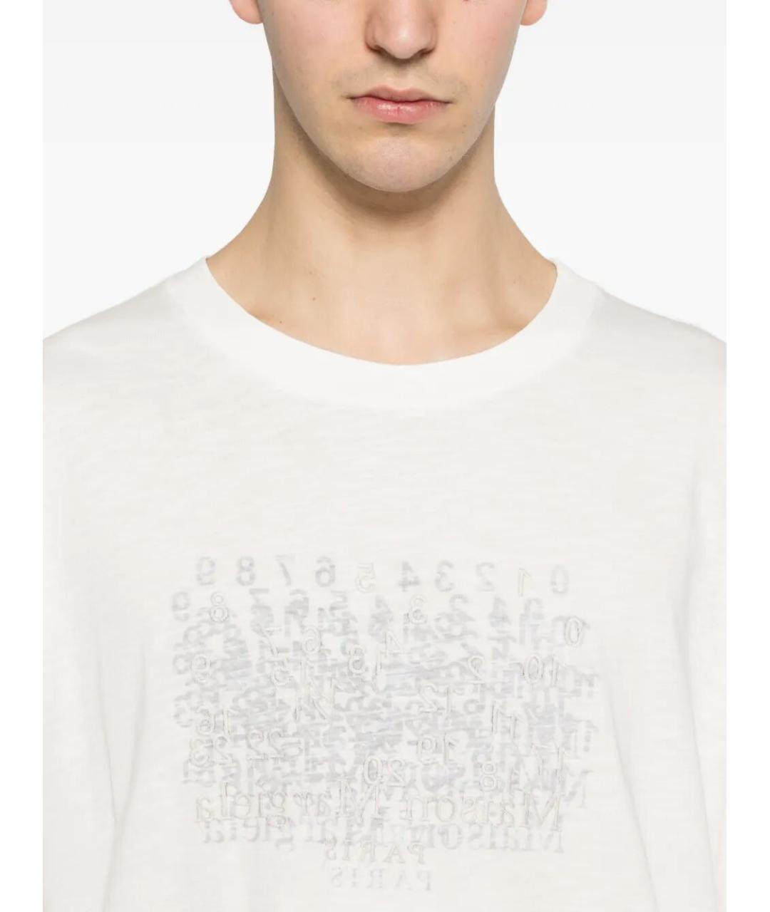 MAISON MARGIELA Белая хлопковая футболка, фото 4