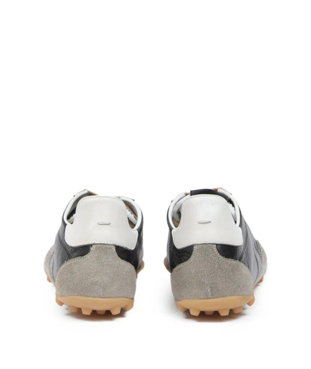 MAISON MARGIELA Серые кожаные низкие кроссовки / кеды, фото 3