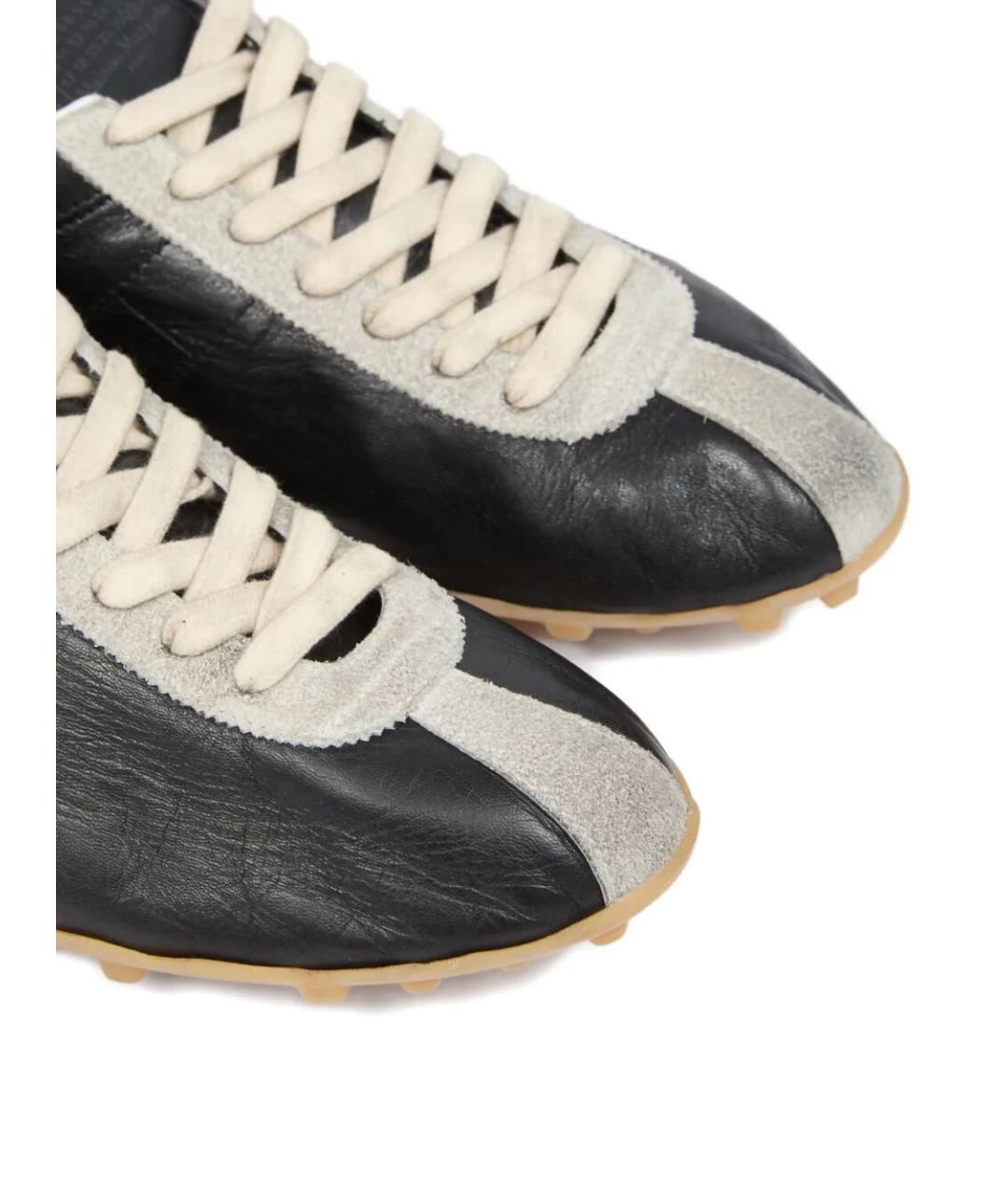 MAISON MARGIELA Серые кожаные низкие кроссовки / кеды, фото 2