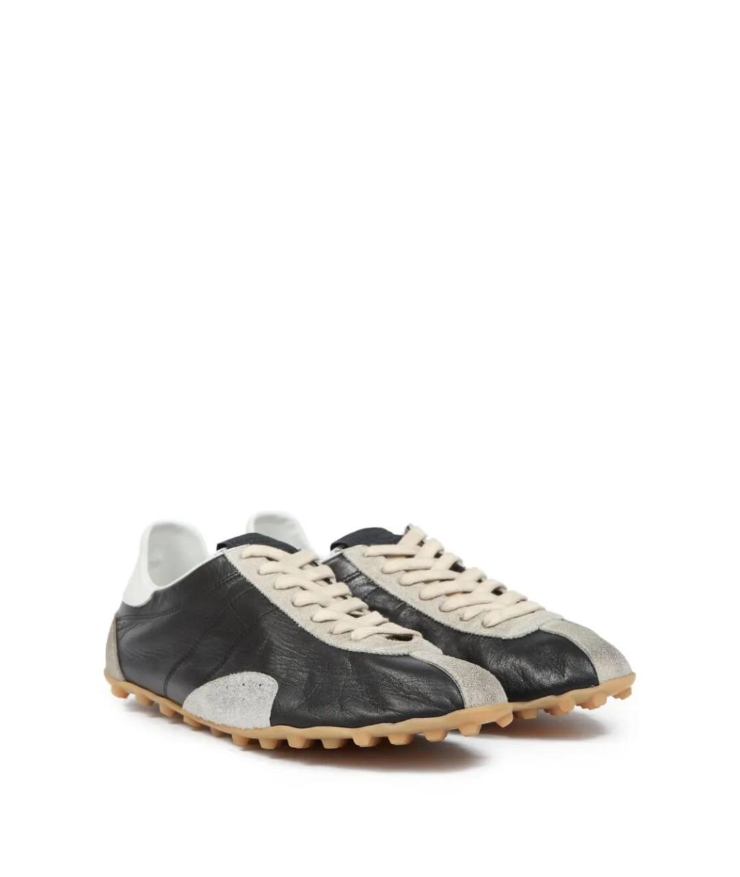 MAISON MARGIELA Серые кожаные низкие кроссовки / кеды, фото 4