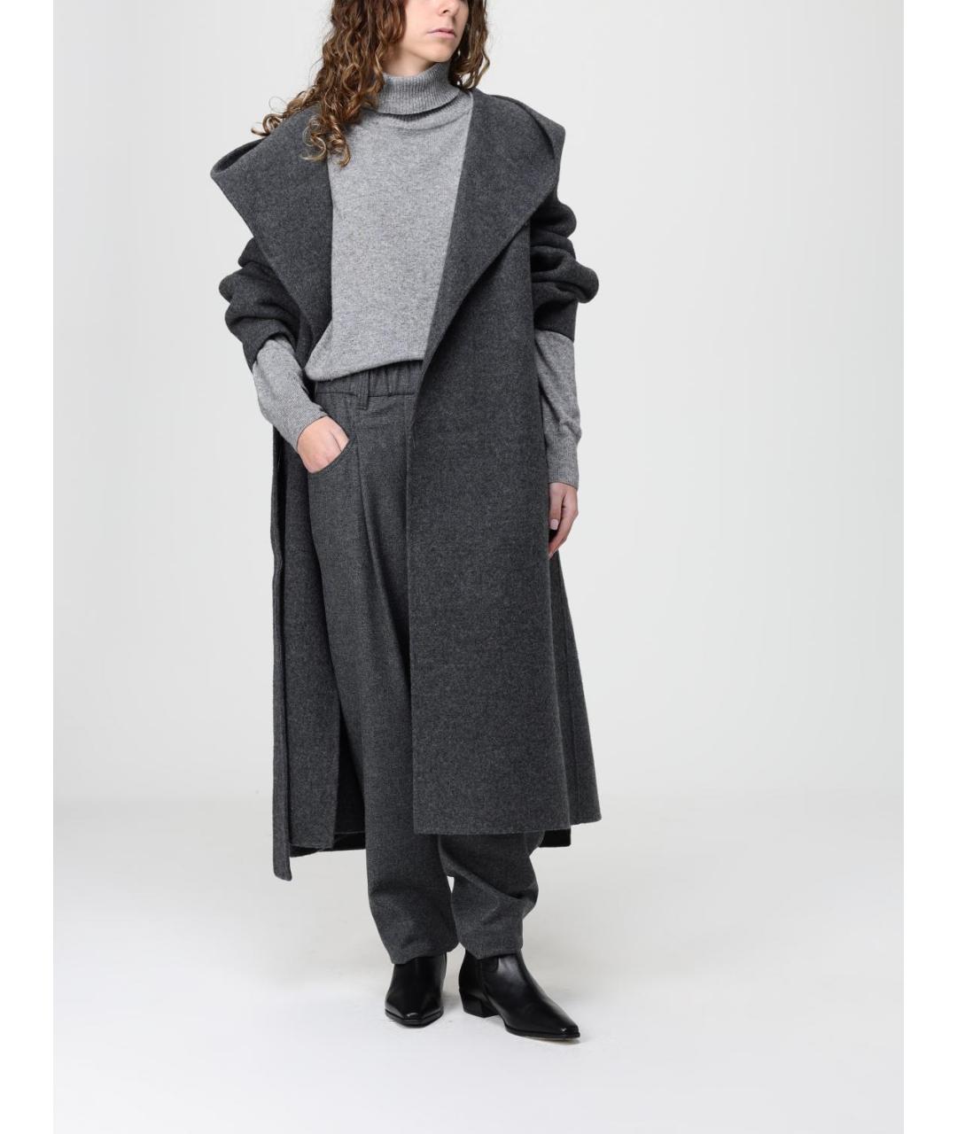 'S MAX MARA Серое шерстяное пальто, фото 3
