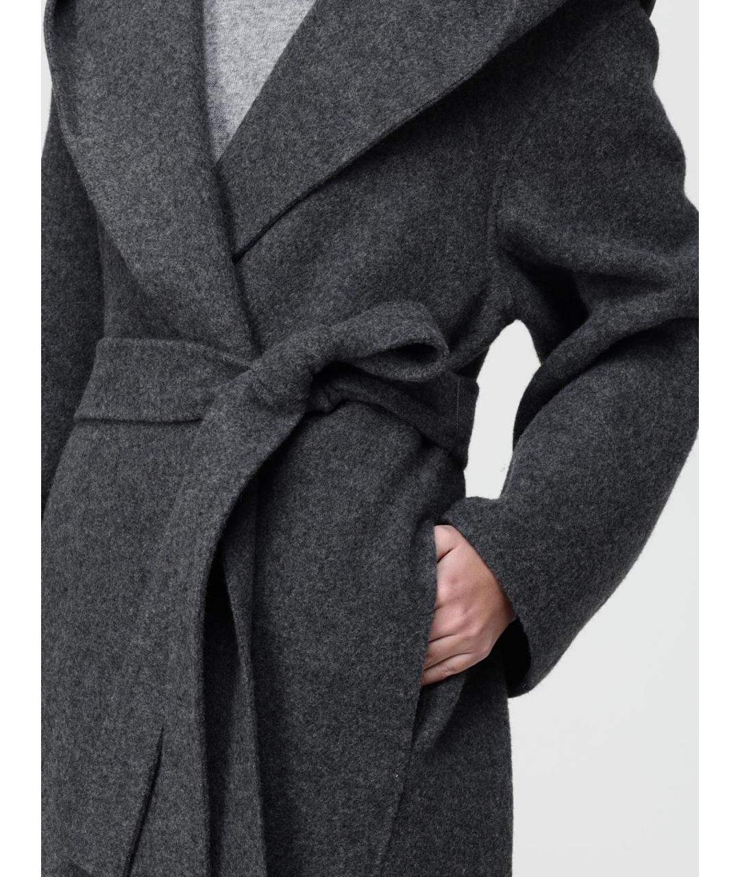'S MAX MARA Серое шерстяное пальто, фото 6