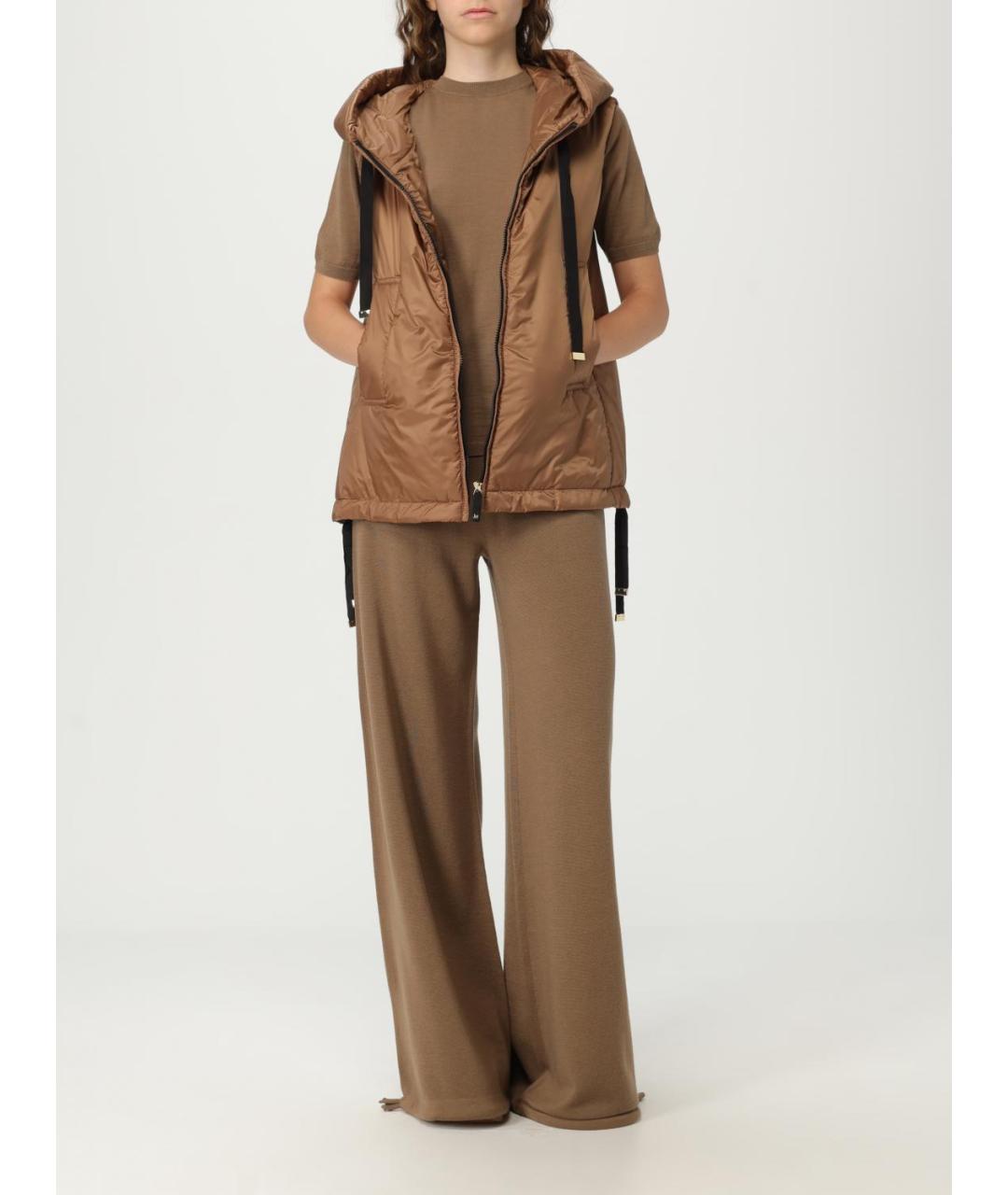 MAX MARA Коричневый полиэстеровый жилет, фото 2