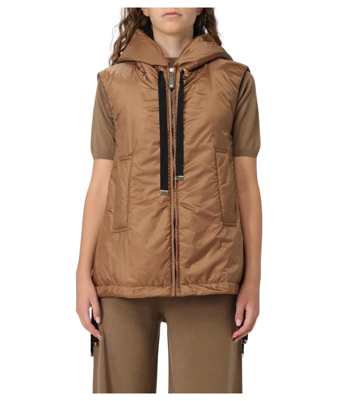 MAX MARA Коричневый полиэстеровый жилет, фото 1