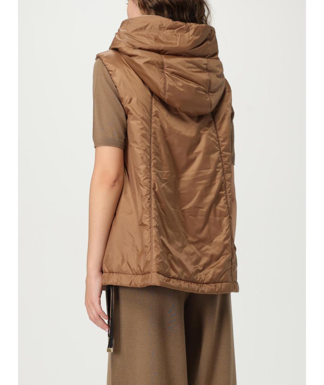 MAX MARA Коричневый полиэстеровый жилет, фото 3