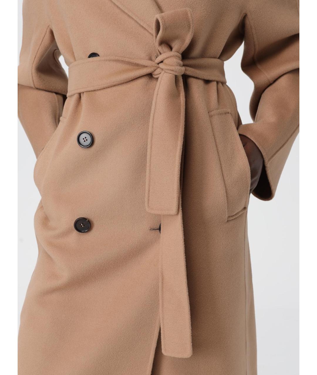 'S MAX MARA Бежевое шерстяное пальто, фото 5