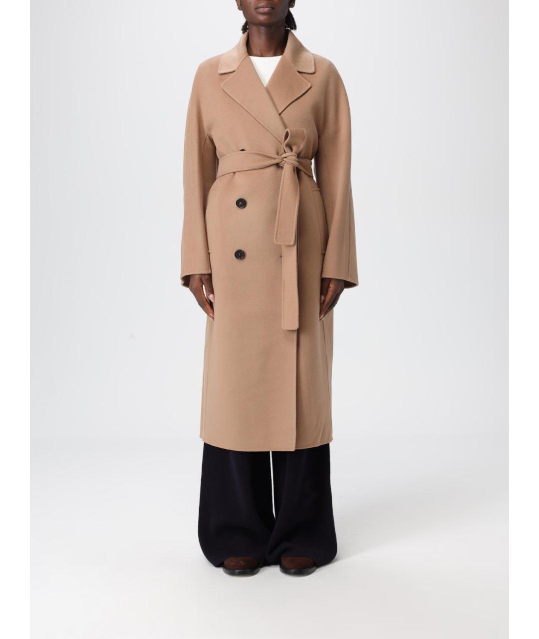 'S MAX MARA Бежевое шерстяное пальто, фото 6