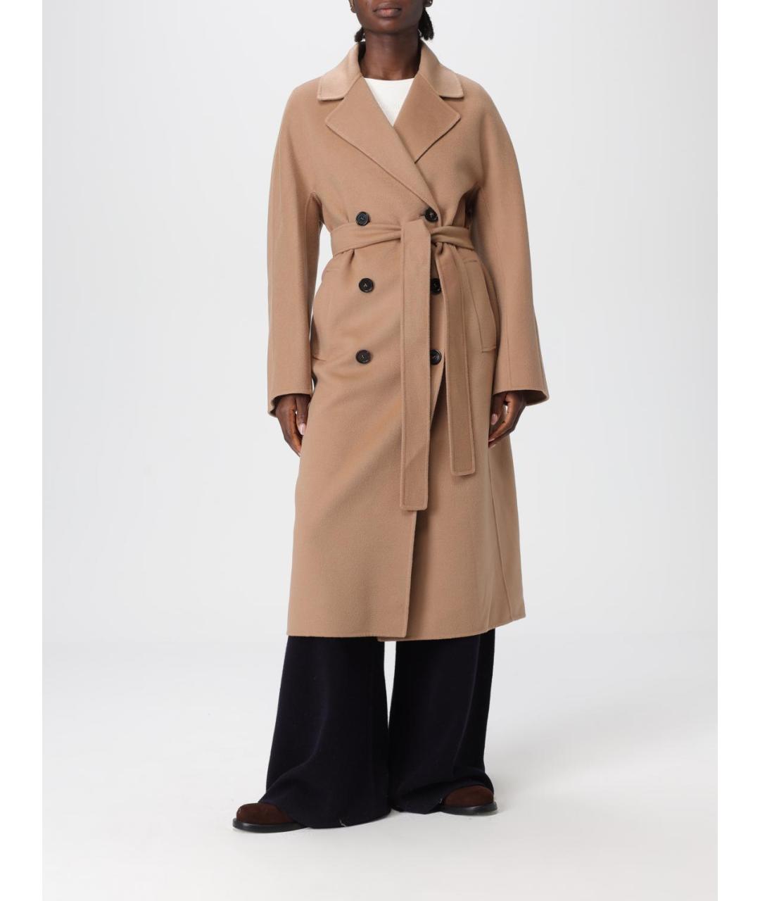 'S MAX MARA Бежевое шерстяное пальто, фото 2