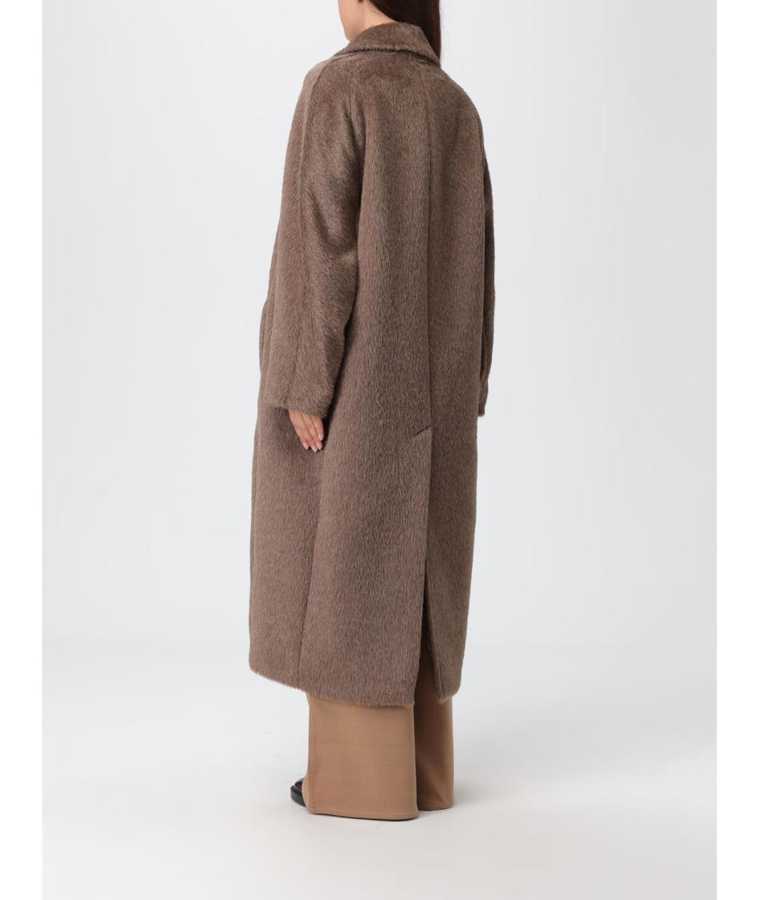 'S MAX MARA Коричневое шерстяное пальто, фото 3
