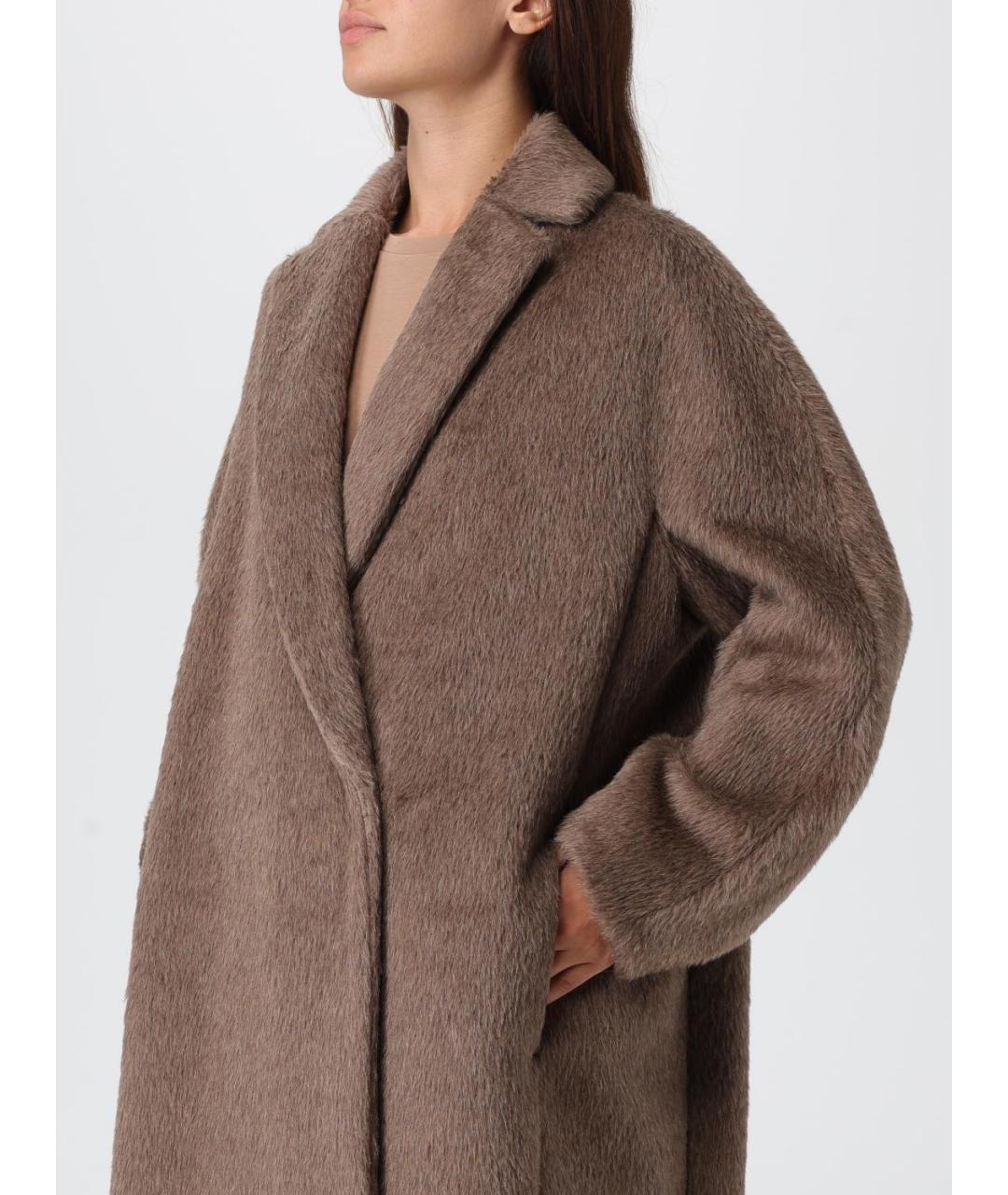 'S MAX MARA Коричневое шерстяное пальто, фото 5