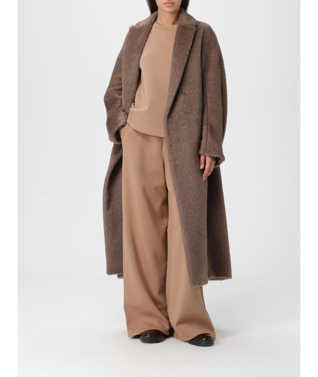 'S MAX MARA Коричневое шерстяное пальто, фото 2