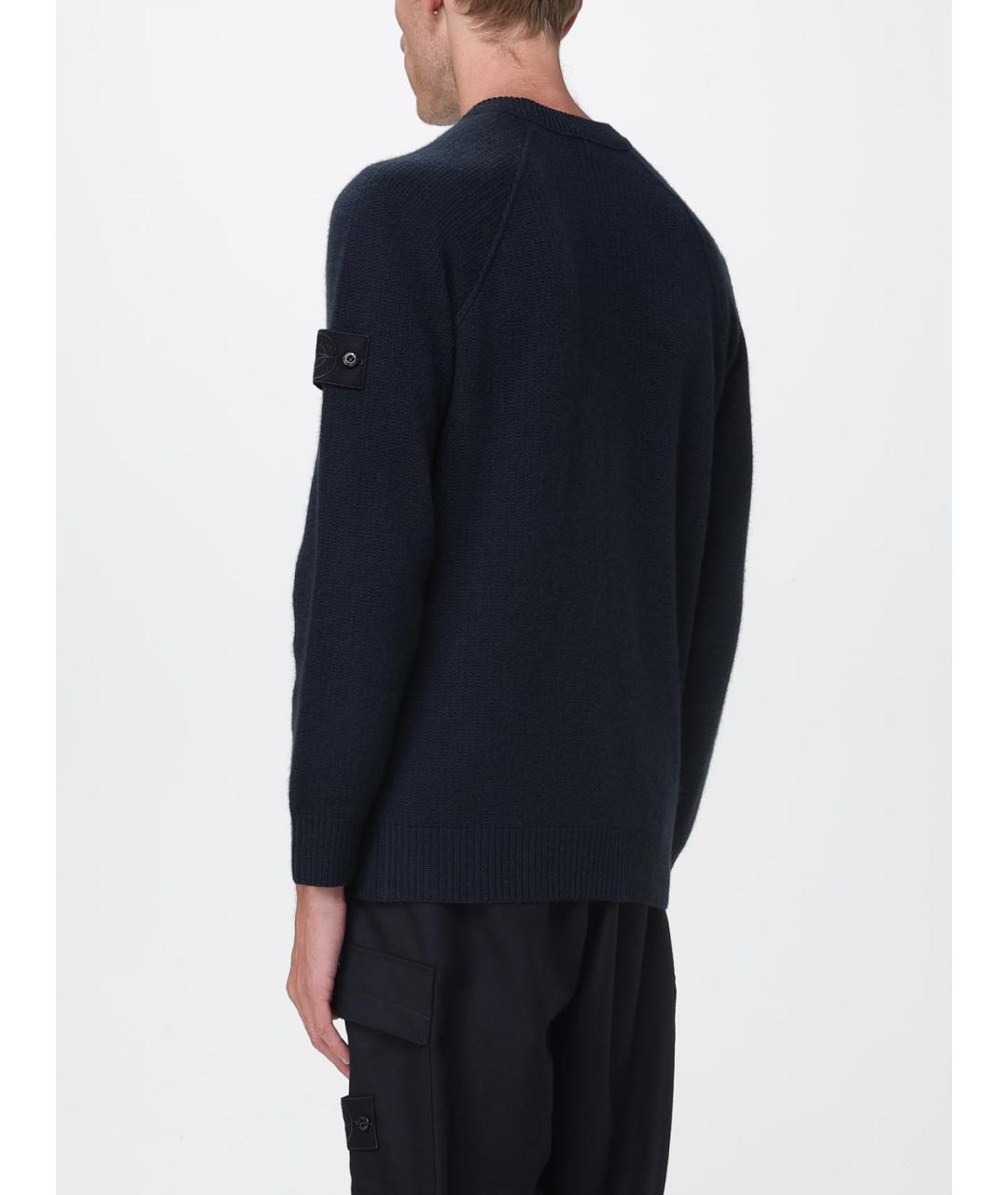 STONE ISLAND Темно-синий кашемировый джемпер / свитер, фото 4
