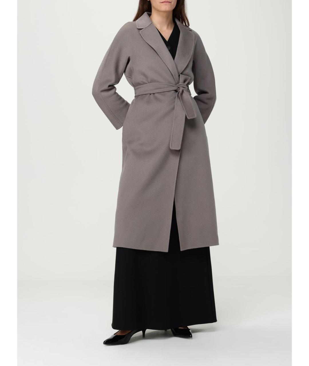 'S MAX MARA Серое шерстяное пальто, фото 3