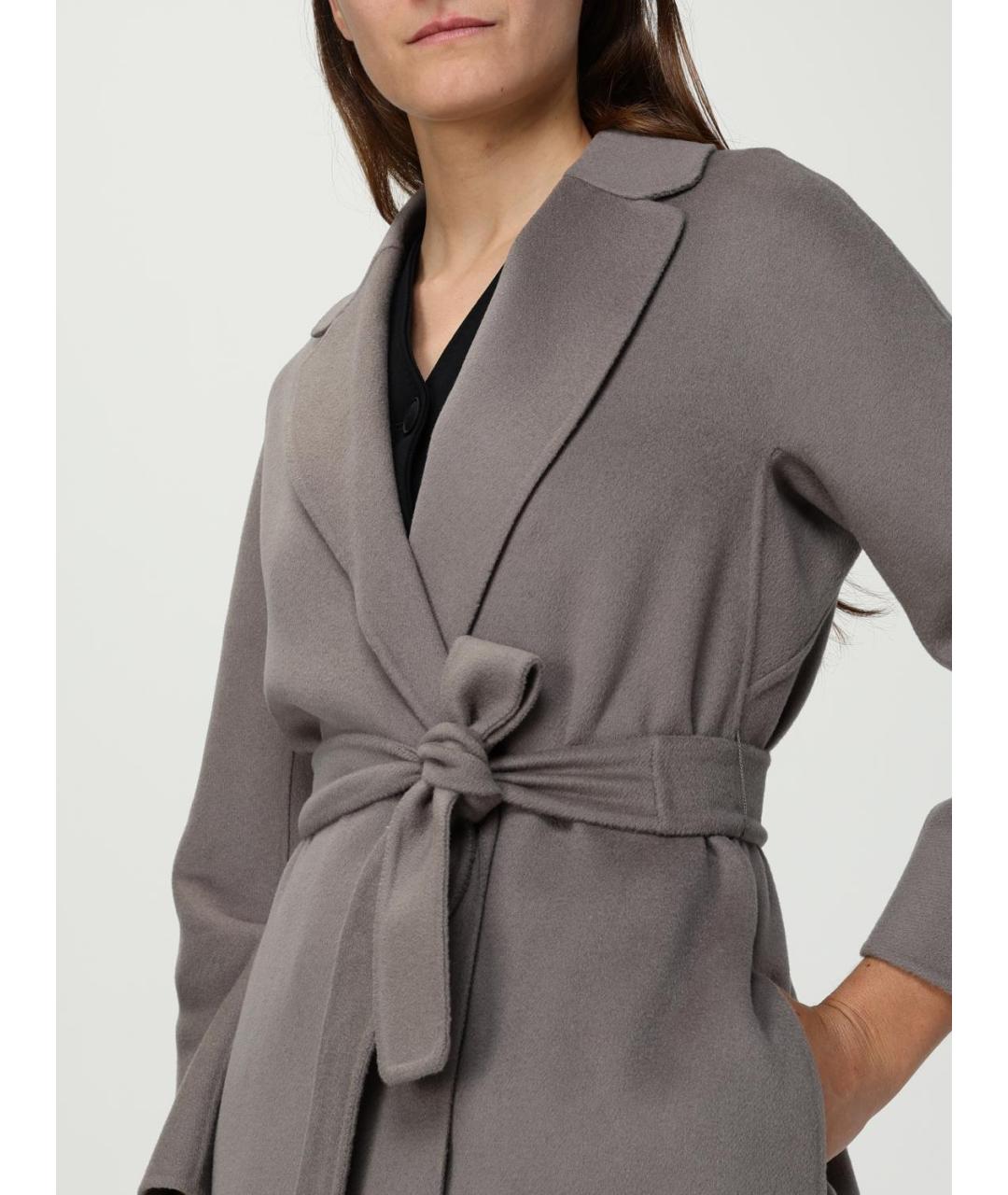 'S MAX MARA Серое шерстяное пальто, фото 6