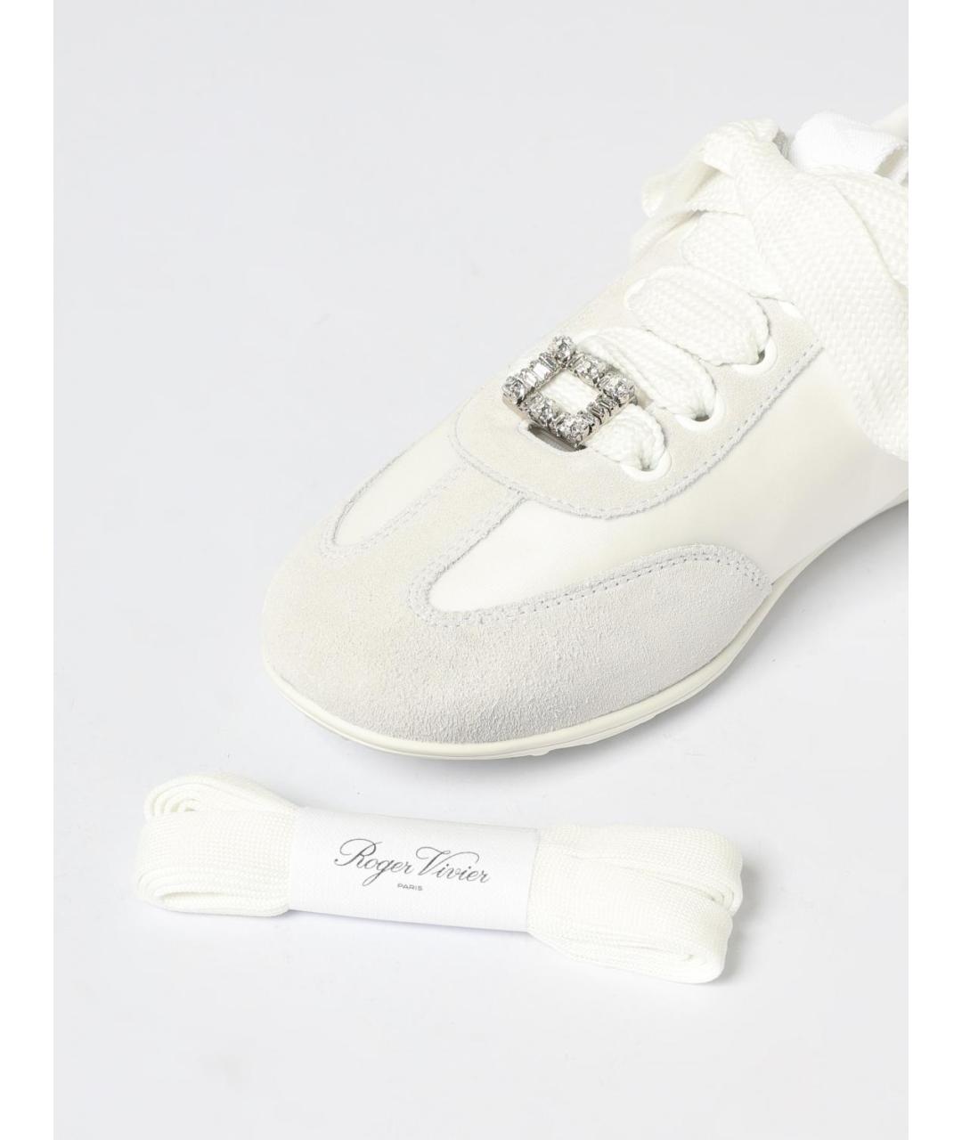 ROGER VIVIER Бежевые замшевые кроссовки, фото 4