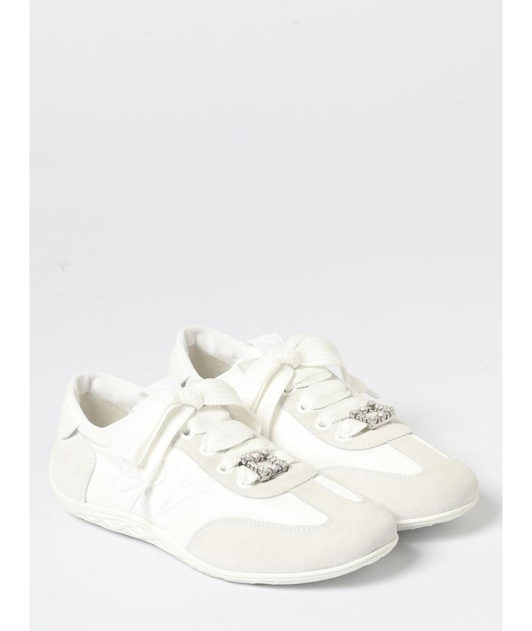 ROGER VIVIER Бежевые замшевые кроссовки, фото 2