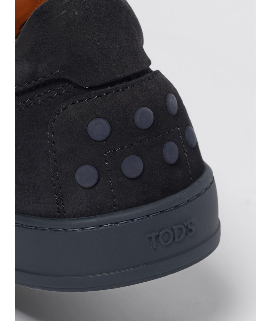 TOD'S Синие кожаные низкие кроссовки / кеды, фото 4