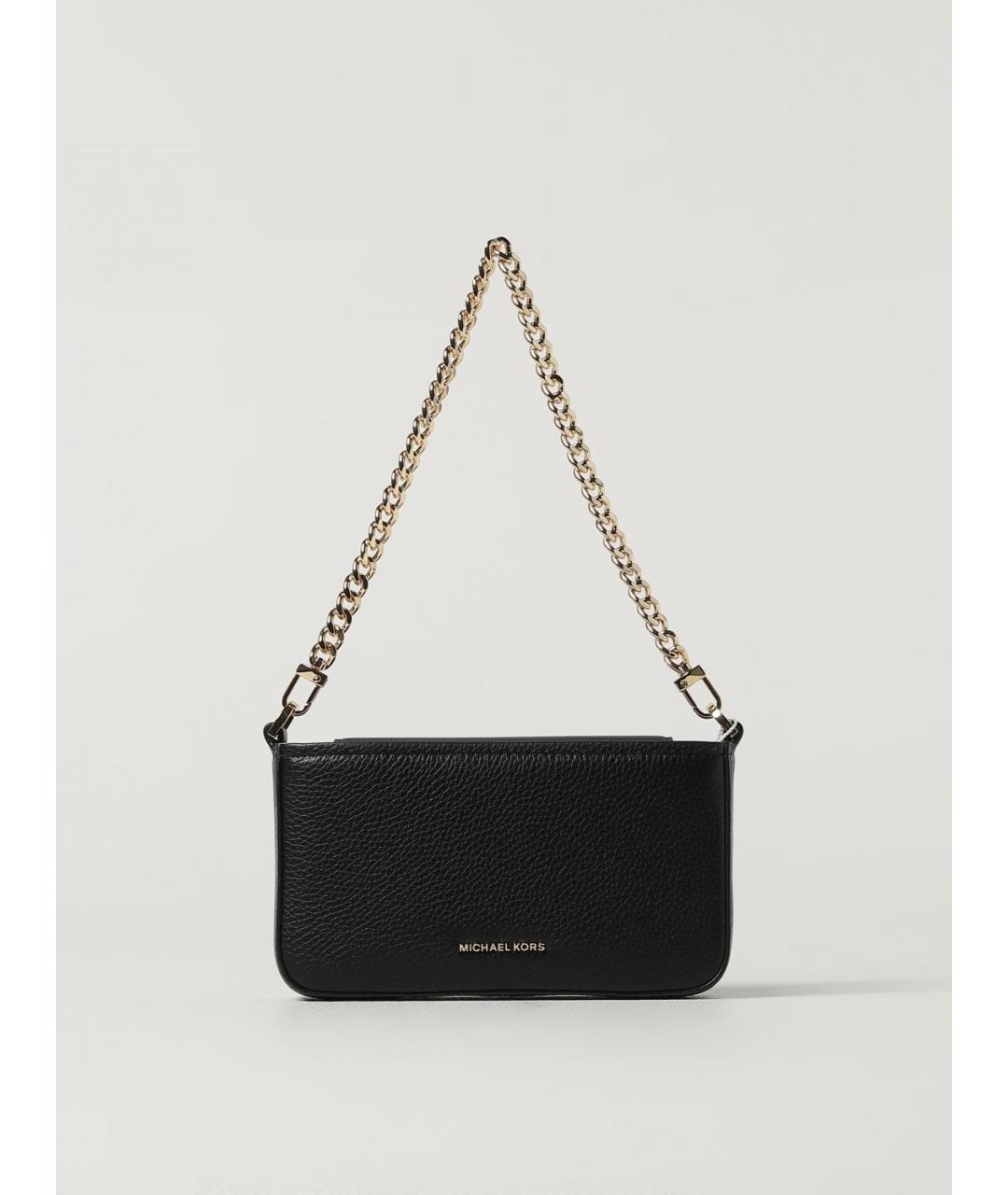 MICHAEL KORS Черная кожаная сумка через плечо, фото 4