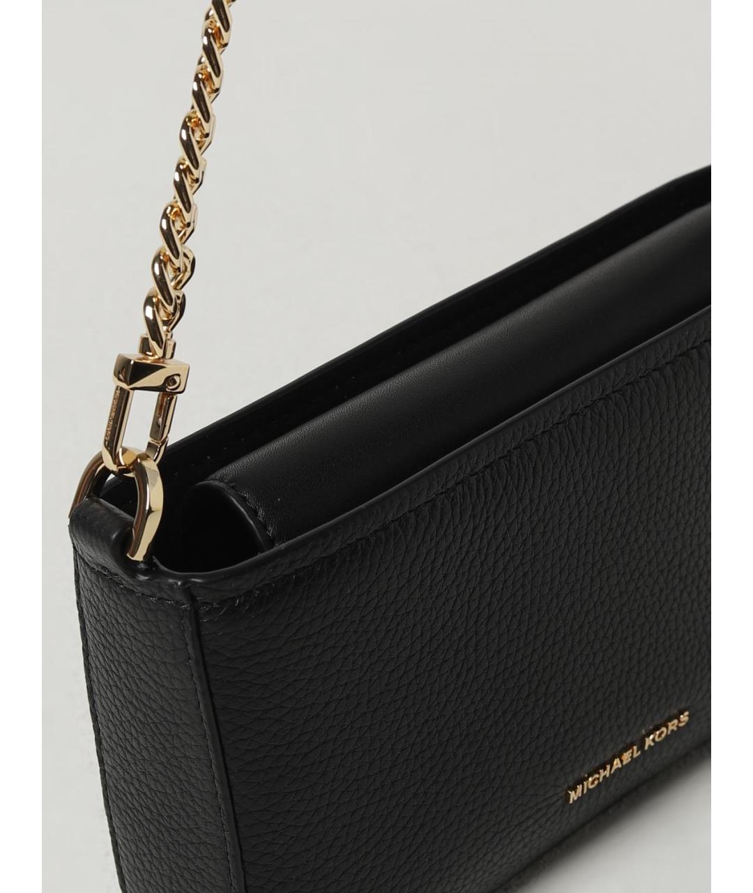 MICHAEL KORS Черная кожаная сумка через плечо, фото 3