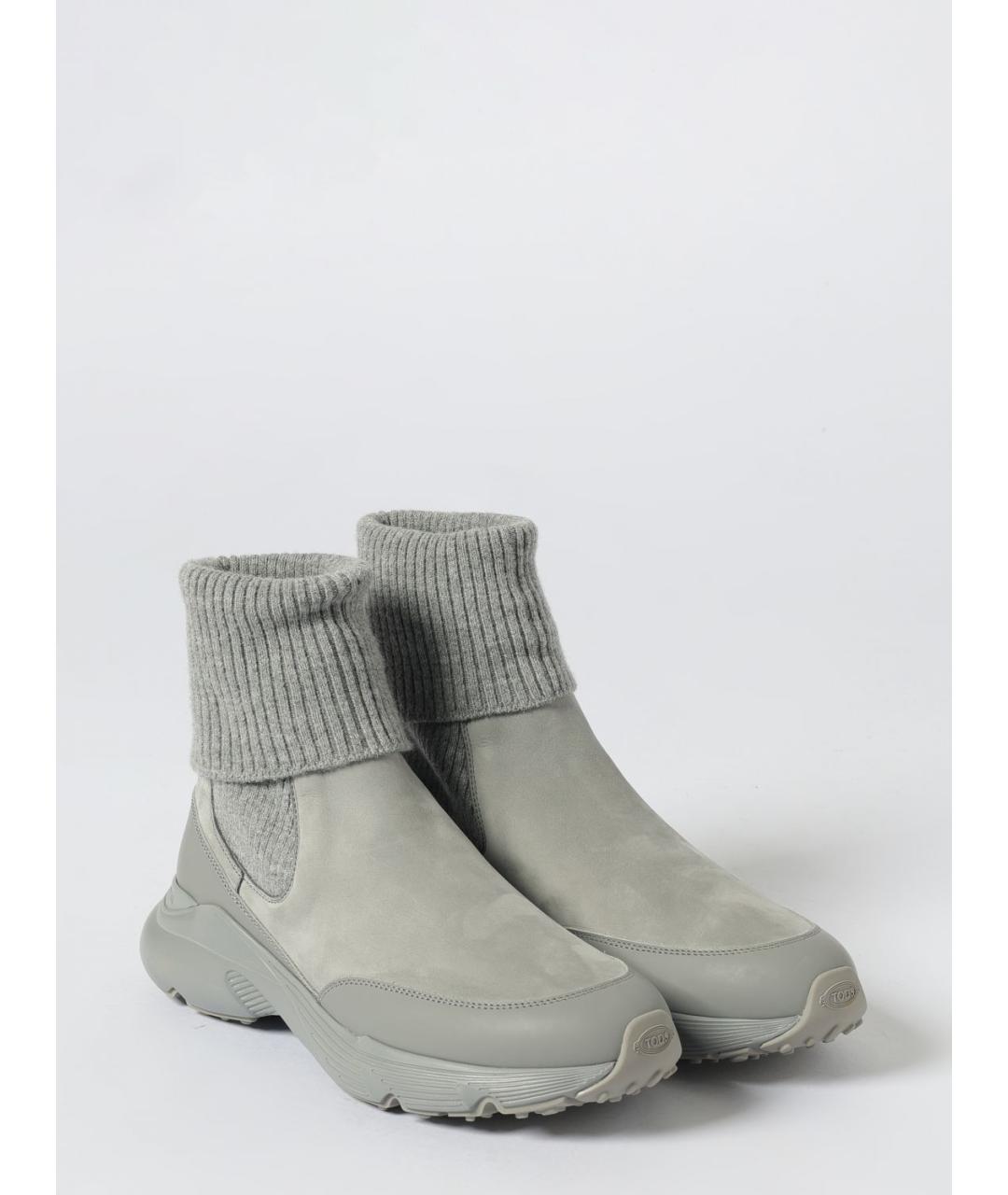 TOD'S Серые замшевые ботинки, фото 2