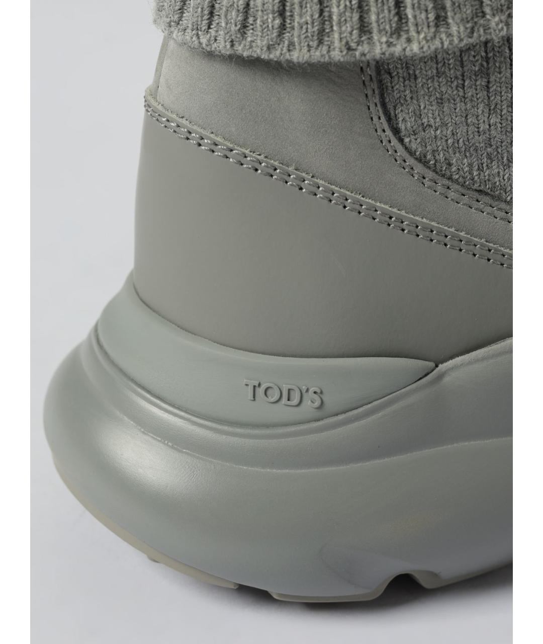 TOD'S Серые замшевые ботинки, фото 4