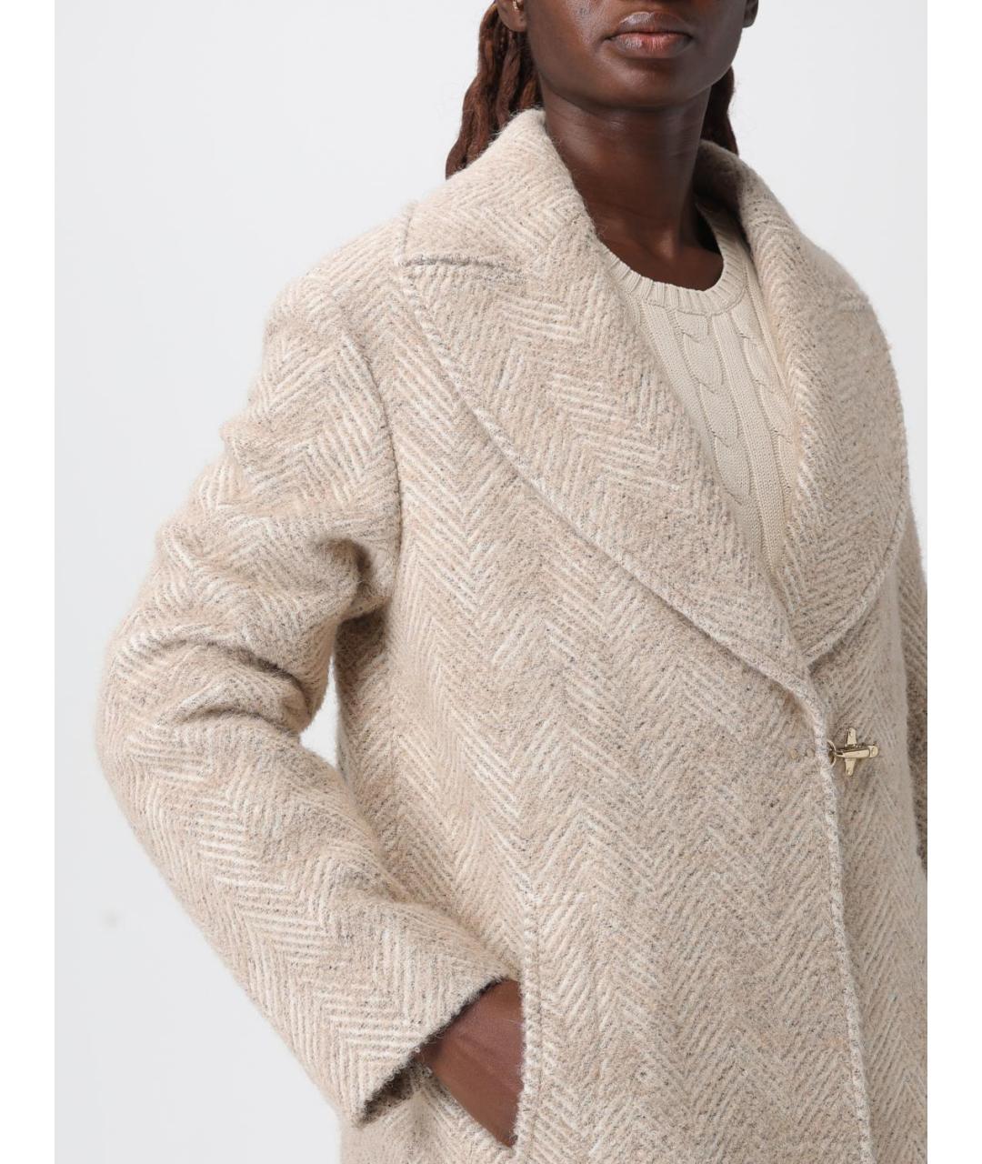 FAY Бежевое шерстяное пальто, фото 4