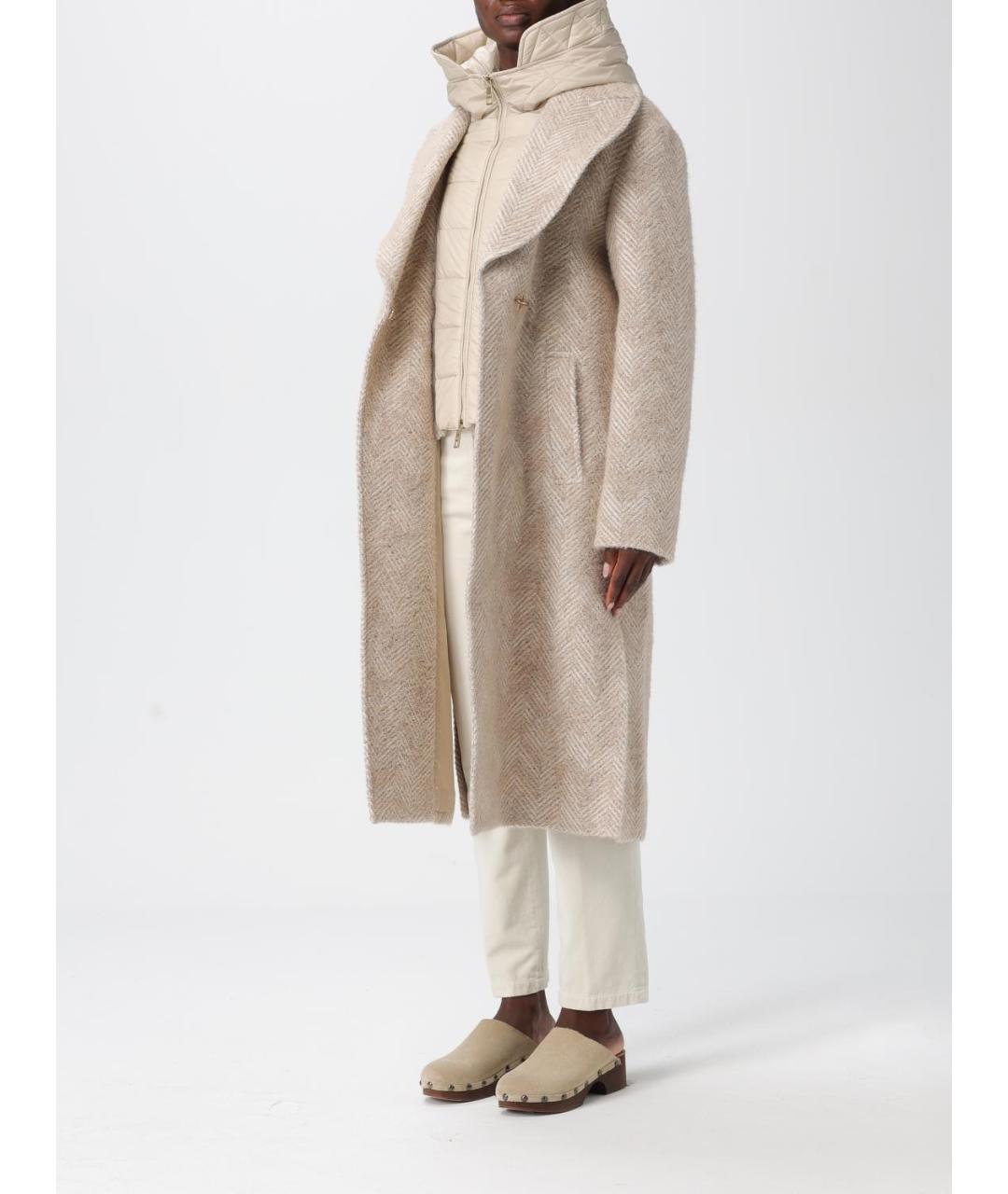 FAY Бежевое шерстяное пальто, фото 3